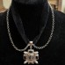 CHANEL Колье на черной барзотной ленте с мальтийским крестом CHANEL Колье на черной барзотной ленте с мальтийским крестом