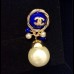 CHANEL Серьги синии с логотипом CHANEL Серьги синии с логотипом