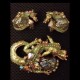 HAR "Дракон" Сет винтажный 50-х гг, брошь и клипсы 
