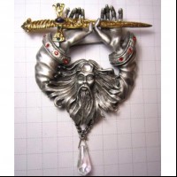 JJ Брошь винтажная "Волшебник"