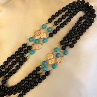 CHANEL  Ожерелье "Логотипы с бирюзой"