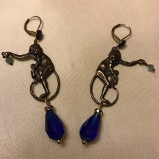 Серьги винтажные "Обезьянки"